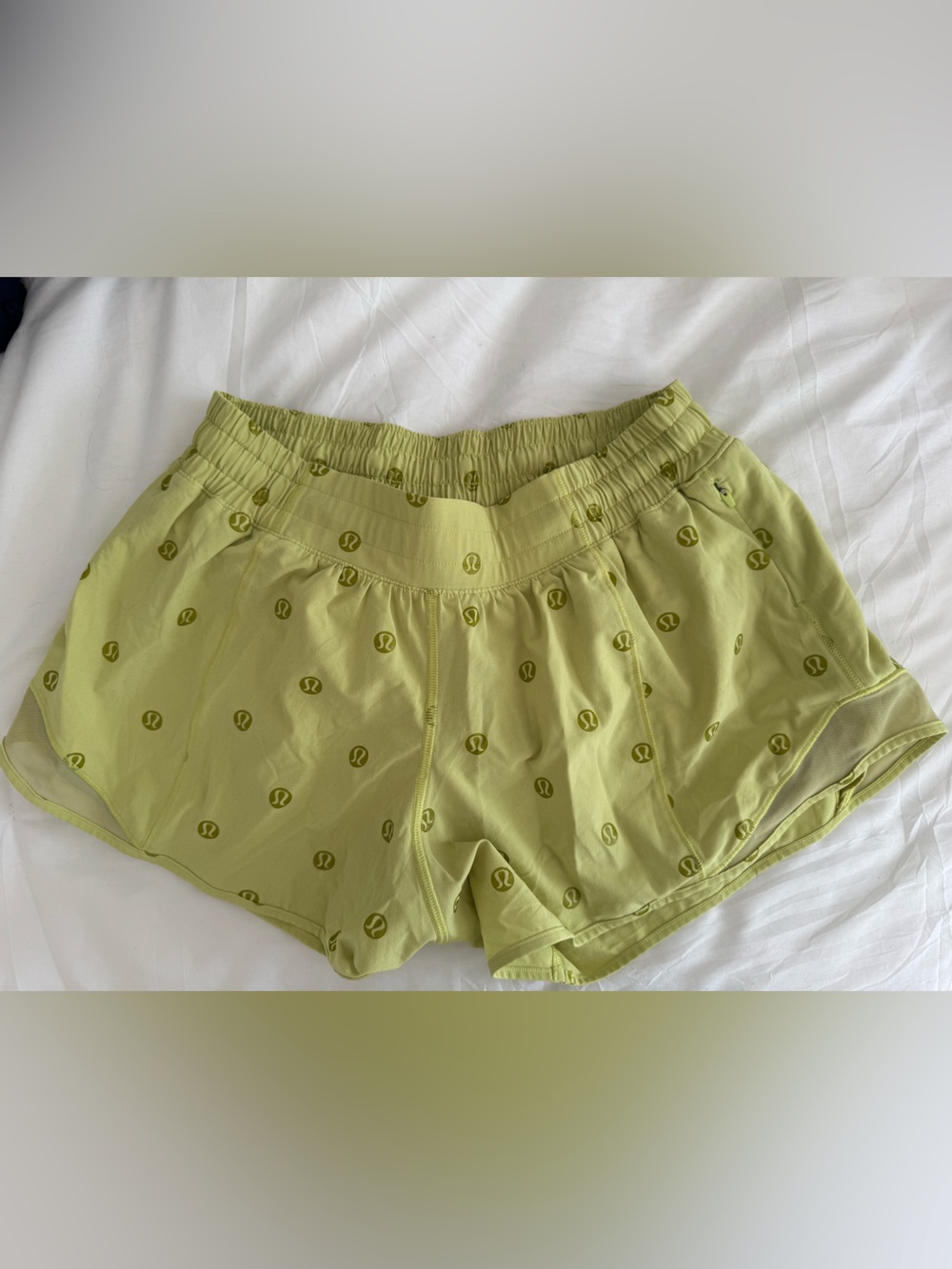 lululemon athletica Lime Green Logo Athletic Shorts